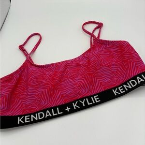 Kendall And Kylie Sports Bra Pink Black White Medium Athletic Loungewear